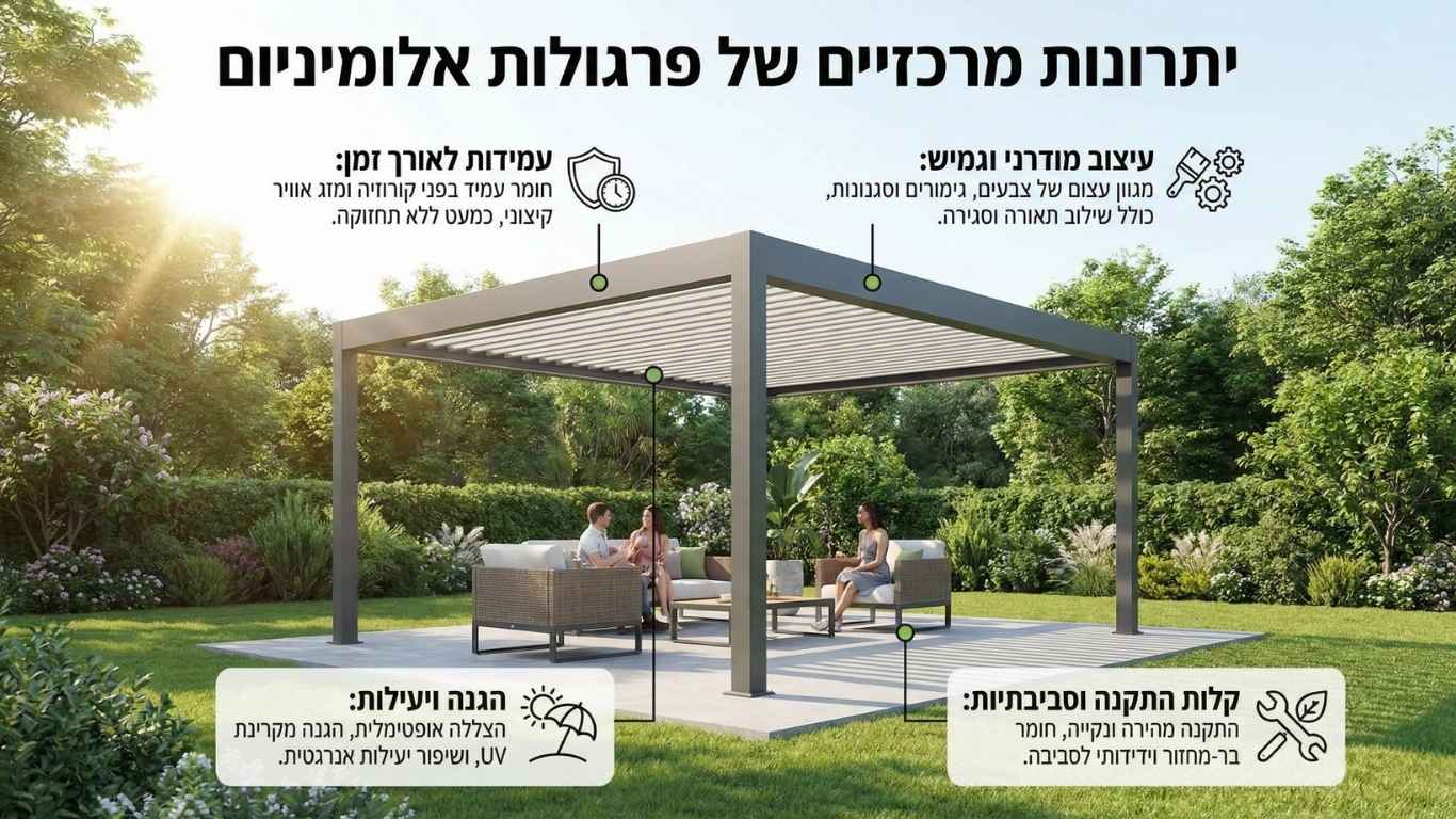 יתרונות מרכזיים של פרגולות אלומיניום